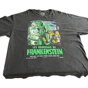Hammer House of Horror Les Horreus de Frankenstein T-Shirt Green, Size XXL